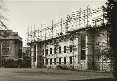 cc02088 W Block.jpg; cc02088; W Block under construction 1950; Photograph